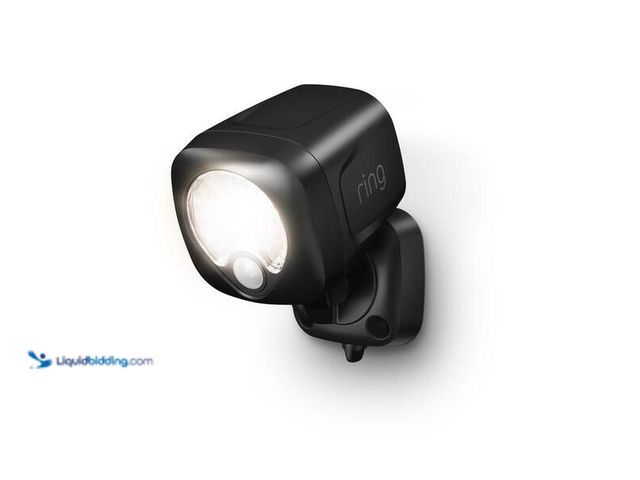 Lot 49-3528669 - Ring Smart Lighting Black Motion Activated Outdoor Integrated LED Spotlight Battery Model # 5B11S8-B...