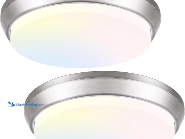 Lot 49-5489115 - QTY 2 - 3 Inch Dimmable LED Ceiling Light Fixture, 4000 Lumens Super Bright 36W Flush Mount Ceiling ...