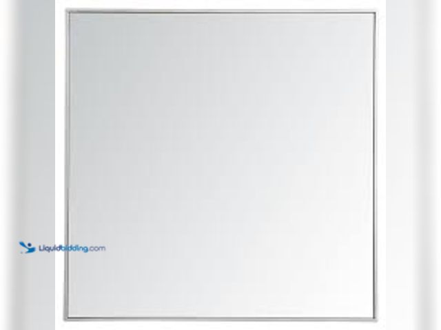 Lot 49-3631194 - Monet 36" W x 36" H Contemporary Square Metal Framed Bathroom Wall Mirror, Model #  MR43636BK, Unuse...