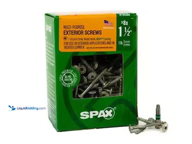Lot 49-5573424 - SPAX
#8 x 1-1/2 in. Exterior Wafer Head Wood Screws Construction Torx T-Star Plus (165 Each) 1 LB B...