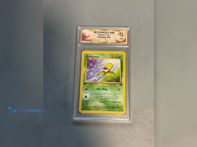 Lot 49-1811385 - COLLECTIBLE  GRADED POKEMON CARD! BELLSPROUT 1ST EDITION JUNGLE 49/64 SRG 9 MINT