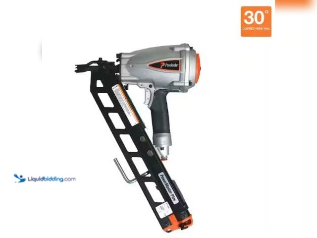 Lot 49-3618606 - Paslode Pneumatic 3-1/2 in. 30 degree Air Corded PowerMaster Plus Clipped-Head Framing Nailer, Model...