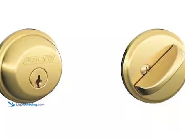 Lot 49-3530381 - Schlage
B60 Series Bright Brass Single Cylinder Deadbolt Certified Highest for Security and Durabil...