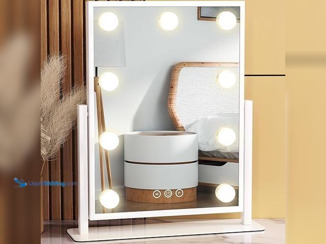 Lot 49-5439007 - Vanity Mirror with Lights, Lighted Makeup Mirror Hollywood Makeup Mirror with 9 Dimmable Bulbs and 3...