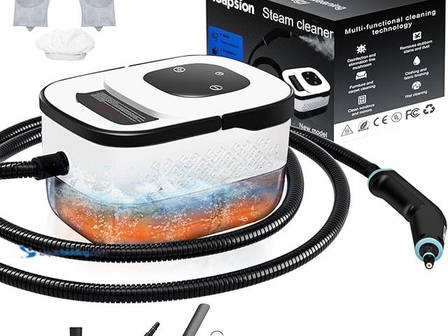 Lot 49-3605564 - Heapsion Steam Cleaner, Steamer for Cleaning with 15s Heat-Up, 6 Adjustable Levels, Large 1.32 Quart...