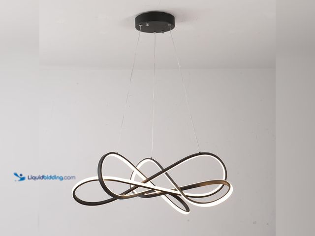 Lot 49-3522693 - LED Pendant Lights Modern DIY Black Painted Dimmable Chandelier Adjustable Hanging Pendant Lamp Fixt...