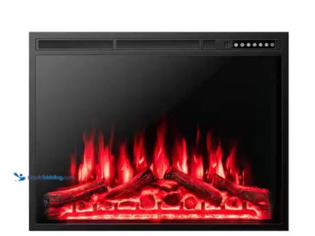 Lot 49-1565589 - Clihome 34 in. 750/1500-Watt Recessed and Freestanding Electric Fireplace Insert with 5 Level Adjust...