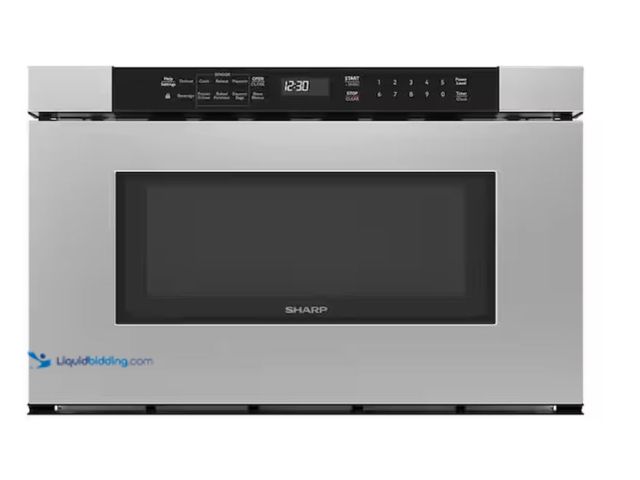 Lot 49-2020924 - Sharp 24 in. 1.2 cu. ft. 950-Watt Built-In Microwave Drawer in Stainless Steel with Angled Black Tou...