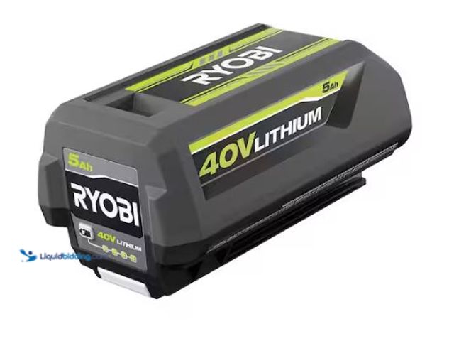 Lot 49-1573909 - RYOBI 40V Lithium-Ion 5.0 Ah Battery, Model # OP4050A, Slightly used, Has battery, Has charger, Test...