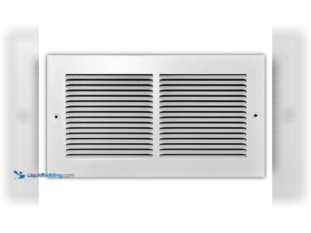 Lot 49-5546669 - qty 4 - Everbilt 12 in. x 6 in. Steel Return Air Grille with 1/3 in. Fin Spacing in White Model # E1...