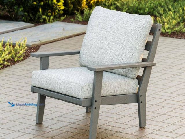 Lot 49-5556929 - POLYWOOD
Grant Park Slate Grey HDPE Outdoor Deep Seating Lounge Chair with Flax Cushion. Model # PS...