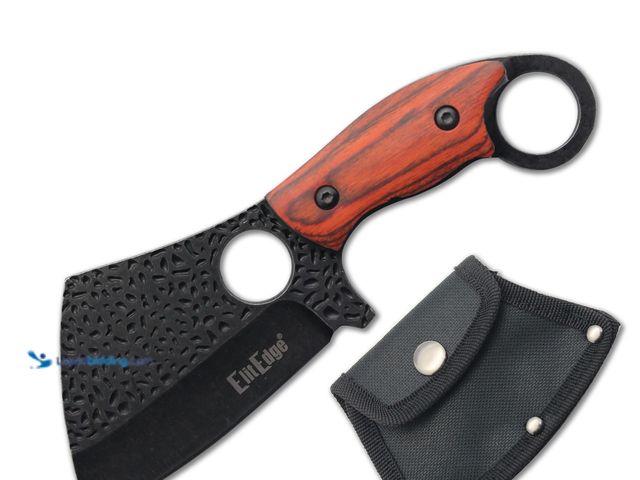 Lot 49-3430628 - Urban Combat Cleaver Knife 7.25" with Full Tang Black Wharncliffe Blade and Brown Wood Handle - NEW ...