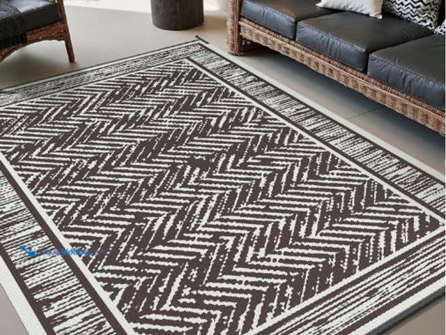 Lot 49-5436323 - COCOER Outdoor Rug-9x12 ft Waterproof Patio Rug-Reversible Outdoor Carpet Plastic Straw Outside Rug-...
