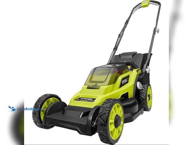 Lot 49-1574763 - RYOBI ONE+ 18V 13 in. Cordless Battery Walk Behind Push Lawn Mower with Charger, Model # P1108VNM, U...