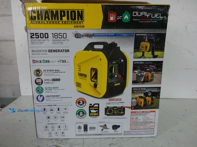 Lot 49-3616875 - Champion Power Equipment 2500/1850-Watt Recoil Start Dual Fuel Gasoline and Propane Inverter Generat...