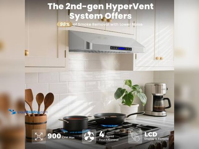 Lot 49-3564864 - INATECK 30 in. 900 CFM Ducted Under Cabinet Range Hood with 3-Venting Options, Remote, Touch Control...