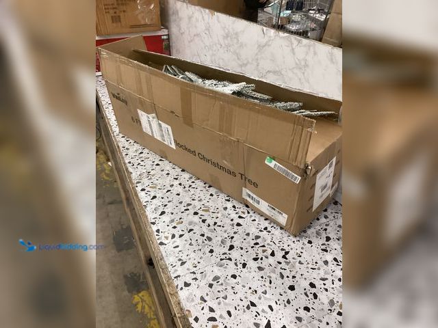 Lot 49-3527938 - 6 FT Snowflake Flocked Christmas Tree Item is used.