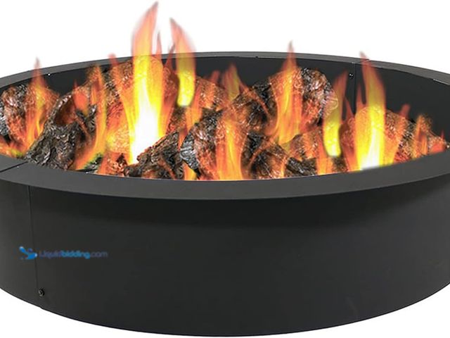 Lot 49-5547954 - Sunnydaze Outdoor Fire Pit Ring - Heavy-Duty Round Steel Fire Ring Insert - DIY Above or In-Ground -...