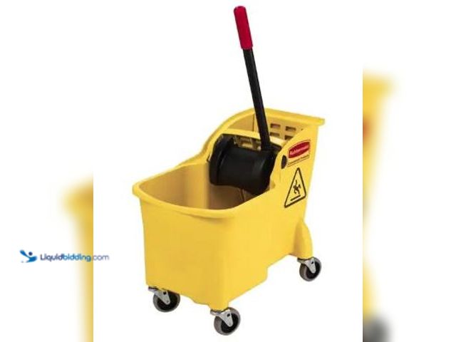 Lot 49-5436424 - Rubbermaid Commercial Products 31 Qt. Tandem Mop Bucket. Model # 1887304. Used. No mop included.