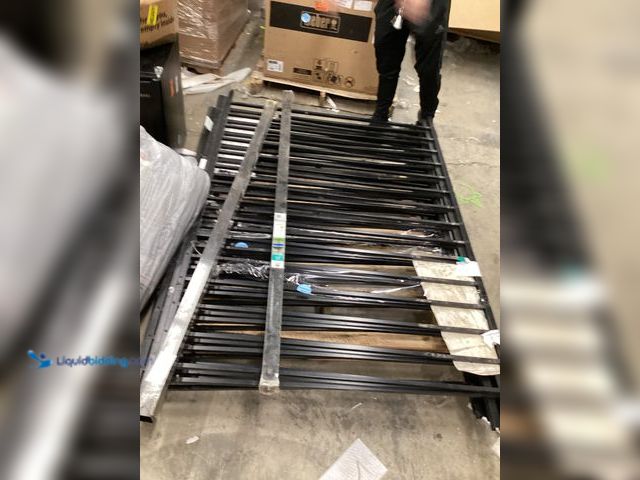 Lot 49-5407315 - QTY 2 - Dillon 2 in. x 2 in. x 70 in. Black Aluminum Fence Line Post QTY 6 - TuffBilt Dillon 2 Rail ...