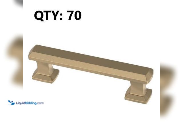 Lot 49-3617050 - Set of (70) Liberty Chamfered Slim Bar 3 in. (76 mm) Classic Champagne Bronze Cabinet Drawer Bar Pul...