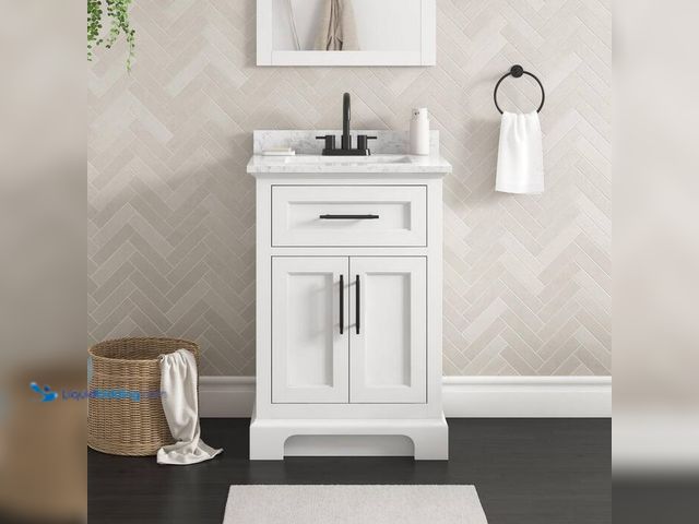 Lot 49-5414034 - Home Decorators Collection
Doveton 24 in. Single Sink Freestanding White Bath Vanity with White Eng...