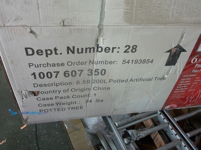 Lot 49-1544879 - Home Accents Holiday 6.5 ft Paces Hill Pine Potted Pre-Lit Tree, Model # 1007607350, Slightly used, ...