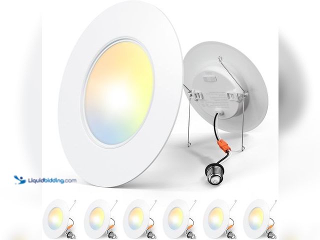 Lot 49-5406661 - Amico 6 Pack 5/6 inch 5CCT LED Recessed Lighting, Dimmable, 11W=100W, 1100LM, 2700K/3000K/4000K/5000...