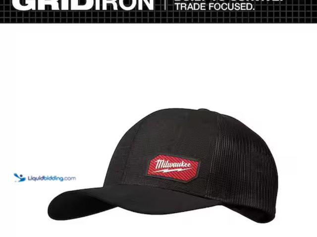 Lot 49-1631179 - Lot of (2) Milwaukee Gridiron Black Adjustable Fit Trucker Hat, Model # 505B, Unused.   Ref#LB RELIS...
