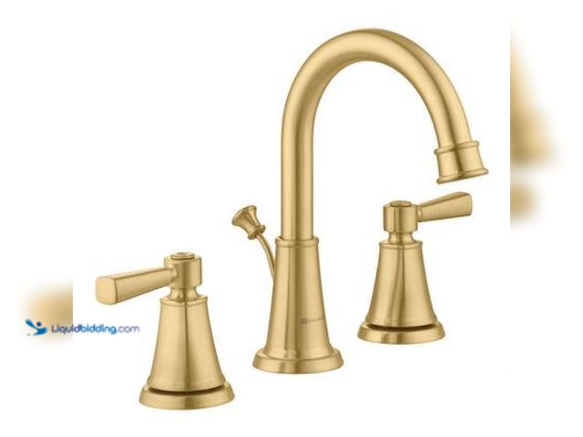 Lot 49-5539908 - Glacier Bay Melina 8 in. Widespread 2-Handle High-Arc Bathroom Faucet in Brushed Gold. Model # HD671...