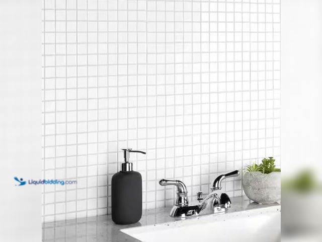 Lot 49-1548799 - Approx 9sq ft of Merola Tile Metro 1 in. Square Matte White 10-3/4 in. x 11-3/4 in. Porcelain Mosaic...