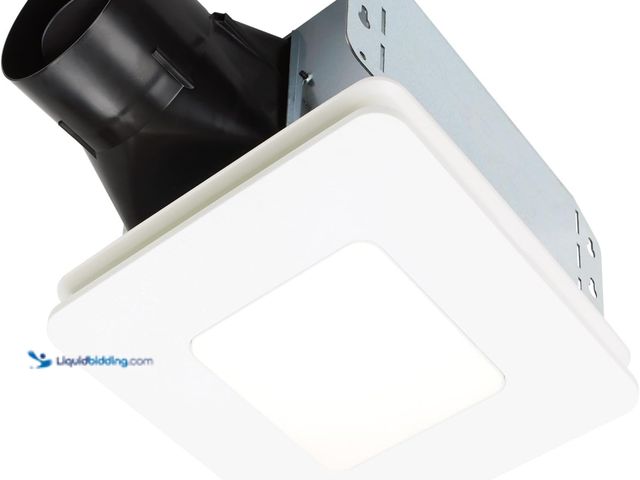 Lot 49-3527818 - Broan-NuTone Bathroom Exhaust Fan with LED Light – Easy Retrofit Without Attic Access, Quiet 0.9 Son...