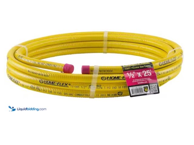 Lot 49-1547776 - HOME-FLEX 1/2 in. CSST x 25 ft. Corrugated Stainless Steel Tubing, Model # 11-00525, Unused.  Ref#HD...