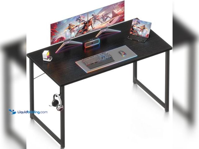 Lot 49-5458994 - ODK 48 Inches Computer Desk for Small Spaces, Study Table for Home Office, Writing Desk with Headpho...