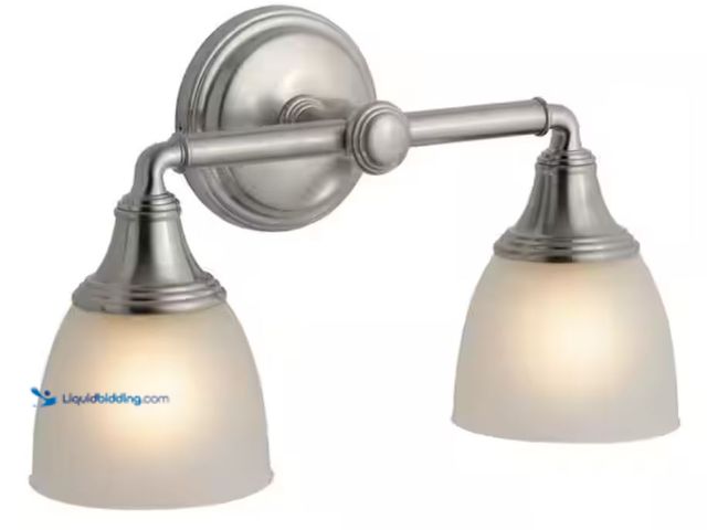 Lot 49-1623763 - KOHLER Devonshire 2 Light Brushed Nickel Indoor Bathroom Vanity Light Fixture, Position Facing Up or...