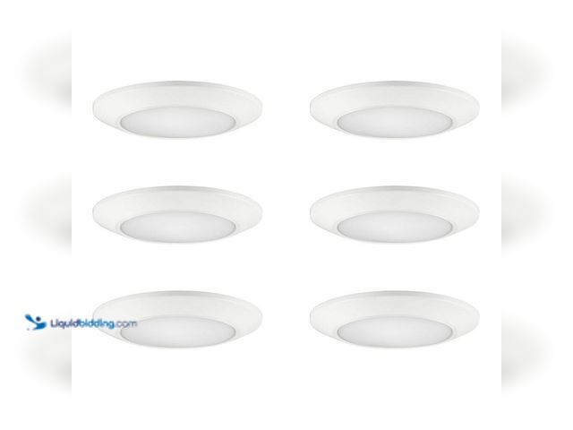 Lot 49-5413130 - Commercial Electric
6 in. White Disk Light LED Flush Mount Light Fixture 600-900-1100 Lumens 2700K-...