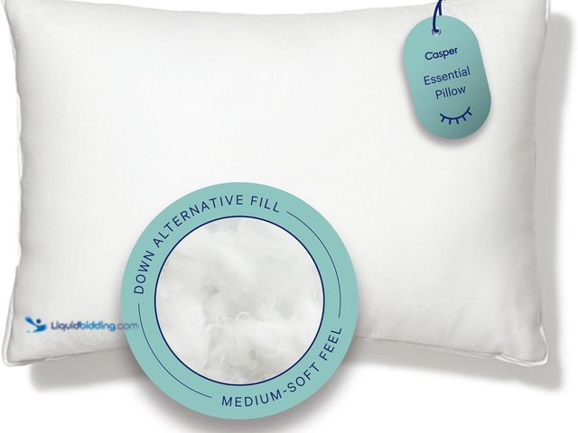 Lot 49-5546132 - Casper Sleep Essential Pillow, King Size – Medium Soft Feel, Down-Alternative Fill, Supports Side, B...