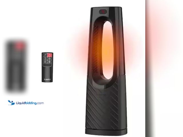 Lot 49-3639409 - Lasko Bladeless 1500W 28 in. Black Electric Oscillating Tower Ceramic Space Heater with Remote Contr...