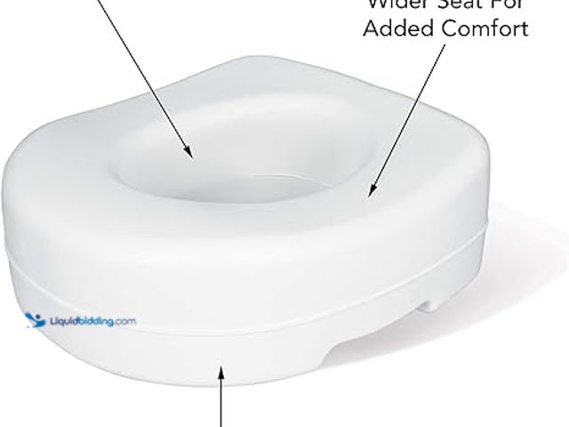 Lot 49-3531618 - Carex Toilet Seat Riser, 5.5 Inch, Toilet Seat Risers for Seniors, Raised Toilet Seat, Supports 300l...