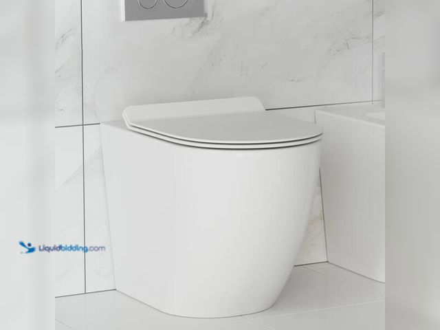 Lot 49-5463321 - Swiss Madison
St. Tropez Elongated Toilet Bowl Only in Glossy White with Black Hardware Back to Wal...