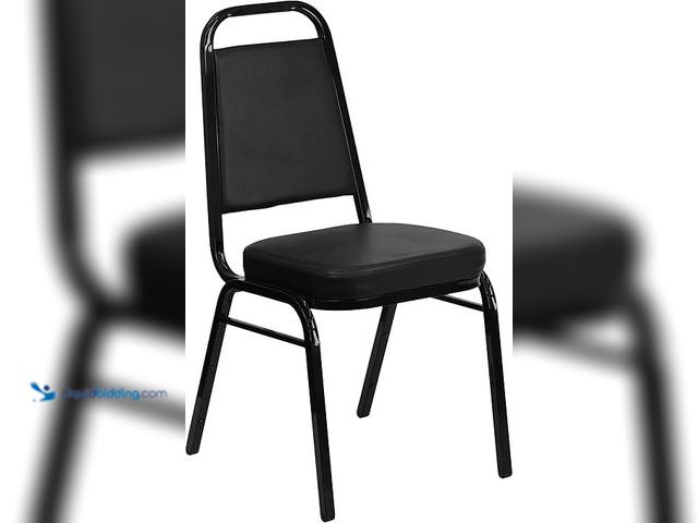 Lot 49-5448447 - Flash Furniture HERCULES Series Trapezoidal Back Stacking Banquet Chair in Black Vinyl - Black Frame...