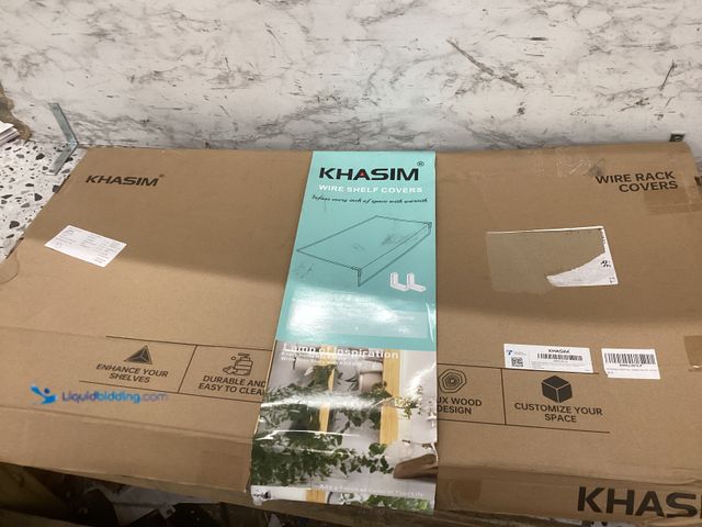 Lot 49-3528071 - Khasim Wire Shelf Covers PK of 4. PVC Wood Item is unused.