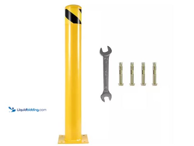 Lot 49-1566720 - SKYSHALO Safety Bollard, 48 in. Height Bollard Post, 4.5 in. Diameter Steel Pipe Safety Bollard Post...