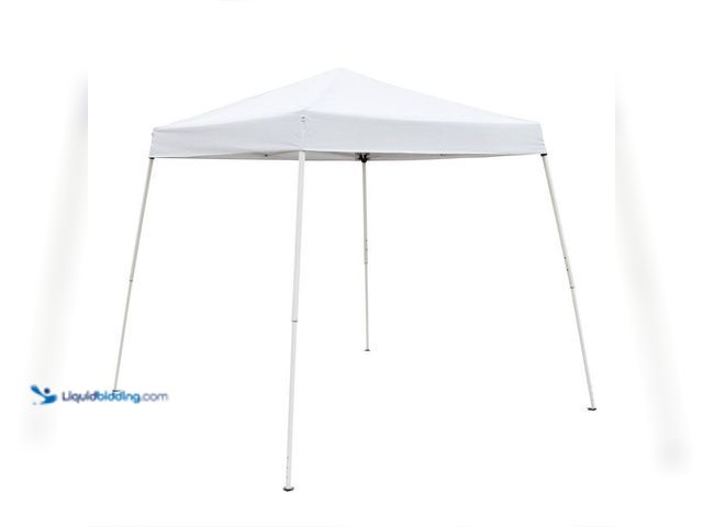 Lot 49-5408414 - Karl home 8 ft. x 8 ft. White Slant Leg Pop-Up Canopy. [Model # 809564786678] Used