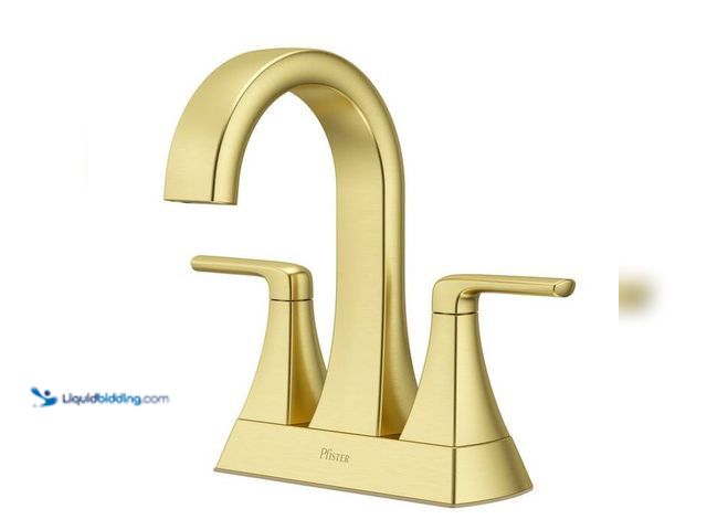 Lot 49-2021944 - Pfister Bruxie 4 in. Centerset Double-Handle High Arc Bathroom Faucet with Drain Kit Included in Bru...