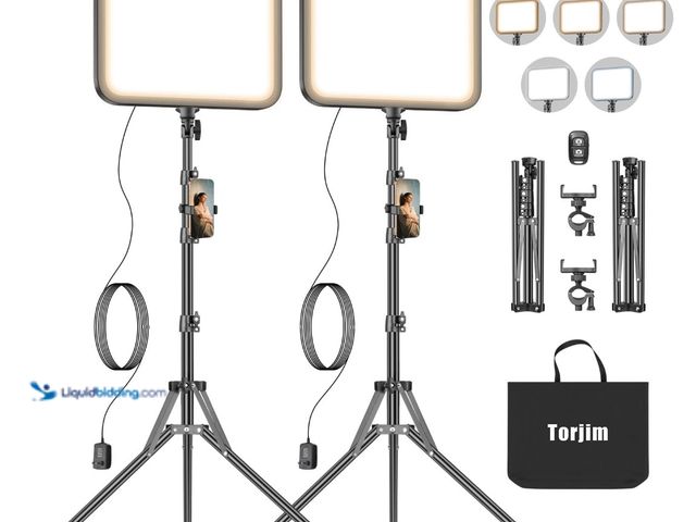 Lot 49-3481686 - Torjim 12'' LED Video Light Kit | High Brightness | 5 Lighting Modes | 3000-6500K Studio Lights with...