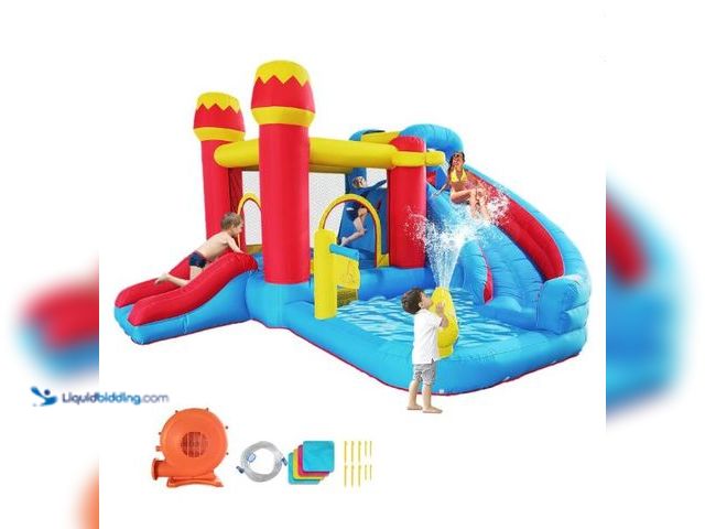 Lot 49-1532963 - 6-in-1 Bounce House Inflatable Water Slide for Kids, Toddler Park with Splash Pool, Indoor Backyard ...