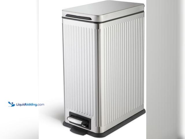 Lot 49-5485748 - Home Zone Living 8 Gallon Kitchen Trash Can with Soft-Closing Lid and Step Pedal, Stainless Steel wi...