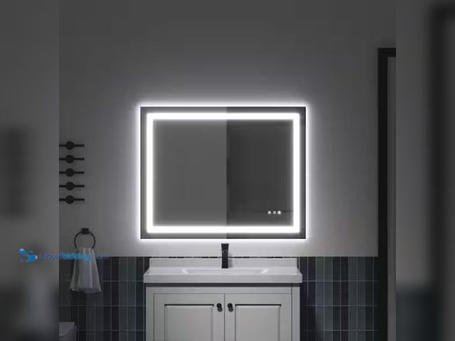 Lot 49-2006133 - ORGANNICE 32 in. W x 40 in. H Rectangular Frameless LED Light Anti-Fog Bathroom Wall Mirror with Bac...