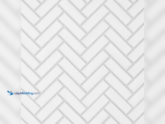 Lot 49-2000295 - Approx. (10) sq. ft. of Bedrosians Le Cafe White 1 in. x 3 in. Herringbone Matte Porcelain Mosaic Ti...